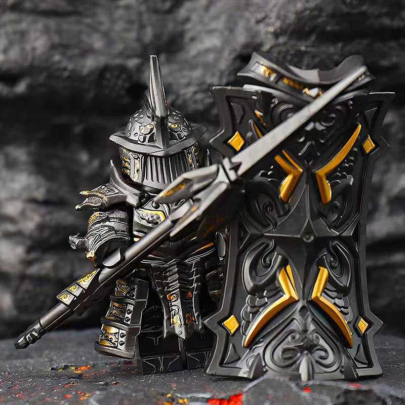 Silver Demon Guard Knight Minifigure Tower Defender Building Toy