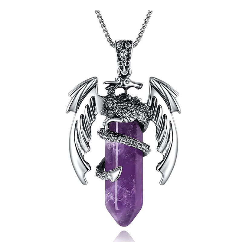 Natural Stone Hexagonal Pendant Necklace for Men