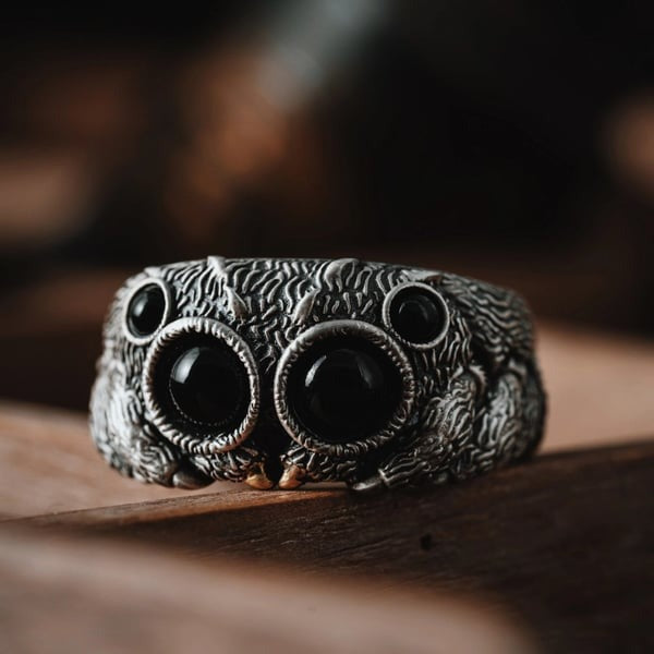 Jumping Spider Adjustable Ring Creative Animal Statement Jewelry
