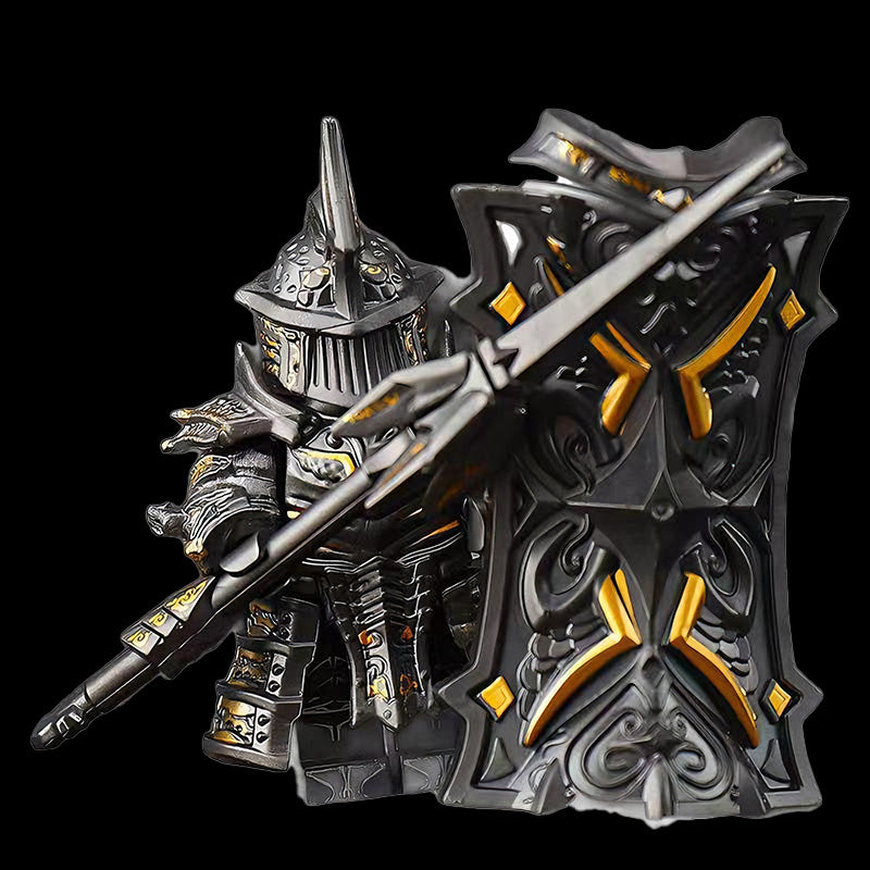 Silver Demon Guard Knight Minifigure Tower Defender Building Toy